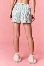 Load image into Gallery viewer, Christmas Printed Satin Top + Shorts PJ Set Blue/Green