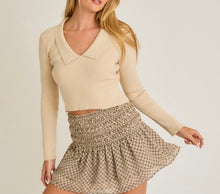 Load image into Gallery viewer, Cream Collared Sweater Rib Top