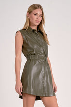 Load image into Gallery viewer, Pine Leather Slvls Elastic Waist Dress