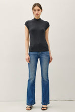 Load image into Gallery viewer, Heather Charcoal Ultra Soft Mock Neck Slvls Top