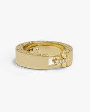 Load image into Gallery viewer, Melinda Maria Ashley Smooth Lock Ring-Gold/White