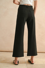 Load image into Gallery viewer, Black Ponte Fabric Crop Dress Pants