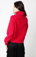 Load image into Gallery viewer, Turtleneck Knit Sweater Dark Pink