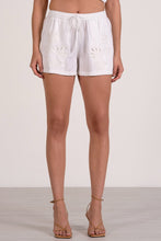 Load image into Gallery viewer, White Eyelet Elastic Waist Shorts