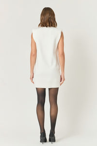 Ivory Mock Neck Slvls Knit Dress