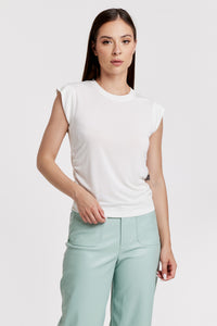 White Alora Ruching Top