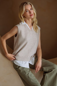 Beige/Cream Shirt Vest