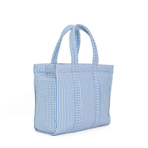 TRVL Quilted Go Go Tote-Pimlico Stripe Chambray