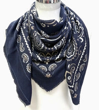 Load image into Gallery viewer, Large Woolen Paisley Bandana