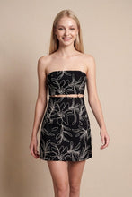 Load image into Gallery viewer, Black Embroidered Beaded Waist Cut Out Dress