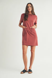 Rust Casual T Shirt Mini Dress