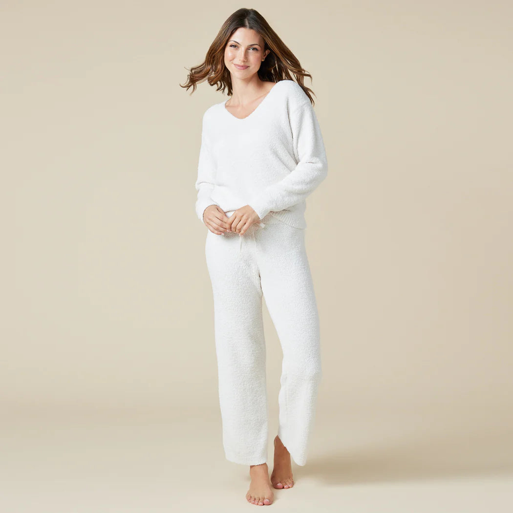 Softies Almond Marshmallow V-Neck Lounge Set