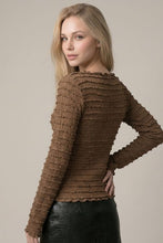 Load image into Gallery viewer, Coffee Textured LS Top