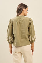Load image into Gallery viewer, Lt. Olive Embroidered Button Down Top
