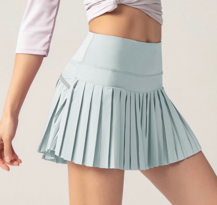 Mint HW Pleated Tennis Skirt