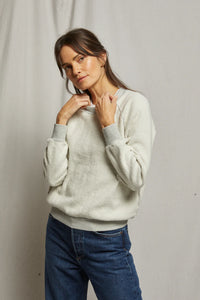 Perfect White Tee Ziggy Reverse Fleece LS Top Heather Grey