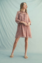 Load image into Gallery viewer, Neutral Floral LS Drop Shoulder Dress