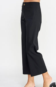 Black Pocket Detail Pants