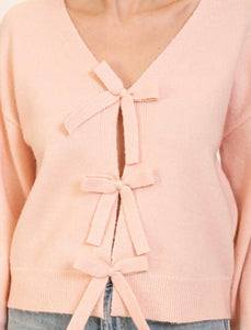 Blush Bow Tied Sweater