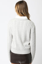 Load image into Gallery viewer, Light Grey Sweater w/ Dress Shirt Collar