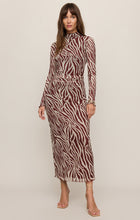 Load image into Gallery viewer, Z Supply Velvet Rouge Sevilla Zebra Mesh Midi Dress