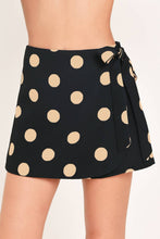 Load image into Gallery viewer, Black/Taupe Polka Dot Skort