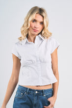 Load image into Gallery viewer, White/Black Pinstripe SS Shirt