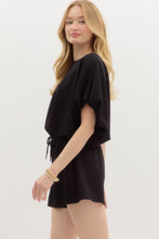 Load image into Gallery viewer, Black Jersey Knit Bubble Hem Set