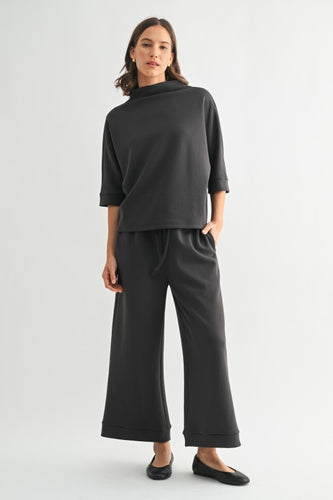 Charcoal Scuba Top + Pant Set