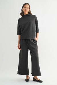Charcoal Scuba Top + Pant Set
