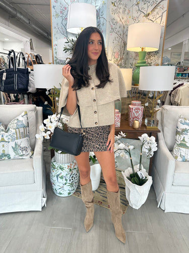 Taupe Button Up Cape Sweater