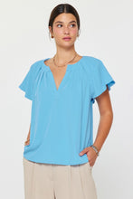 Load image into Gallery viewer, Flutter Slv Blouse Faded Blue