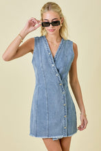 Load image into Gallery viewer, Sleeveless Mini Denim Dress