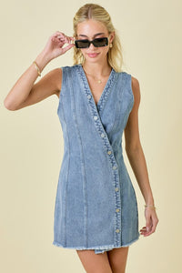 Sleeveless Mini Denim Dress