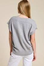 Load image into Gallery viewer, Heather Grey V-Neck Slvls Top