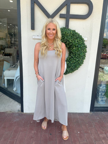 Grey Scuba Swing Midi Dress