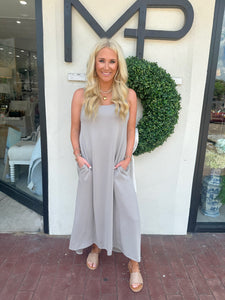 Grey Scuba Swing Midi Dress