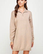 Load image into Gallery viewer, Sand LS Zipper Knit Dress