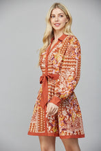 Load image into Gallery viewer, Brown Multi Print LS Shirt Dress