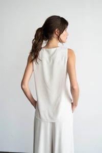 Ivory High-Low Slvls Blouse