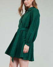 Load image into Gallery viewer, Jewel Green LS Dress w/ Waist Belt