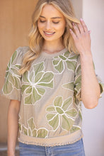 Load image into Gallery viewer, Olive Floral Embroidery Top