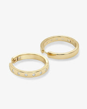 Load image into Gallery viewer, Melinda Maria Ashley Reversible Hoops 1” Gold/White