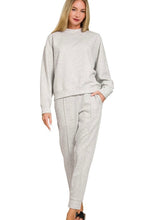 Load image into Gallery viewer, Scuba Mock Neck Pullover w/ Jogger Set Heather Grey