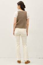 Load image into Gallery viewer, Mocha Ribbed V-Neck Button Up Sweater Vest