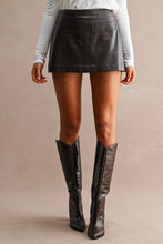 Load image into Gallery viewer, Chocolate Brown Croc Leather Mini Skort