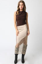 Load image into Gallery viewer, Champagne Satin/Lace Asymmetric Skirt