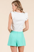 Load image into Gallery viewer, White Ruffle Ribbon Detail Top