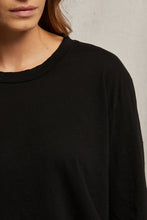 Load image into Gallery viewer, PWT LS Cotton Boxy Crewneck Tee True Black
