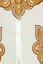 Load image into Gallery viewer, Ivory/Tan Printed LS Button Down Top